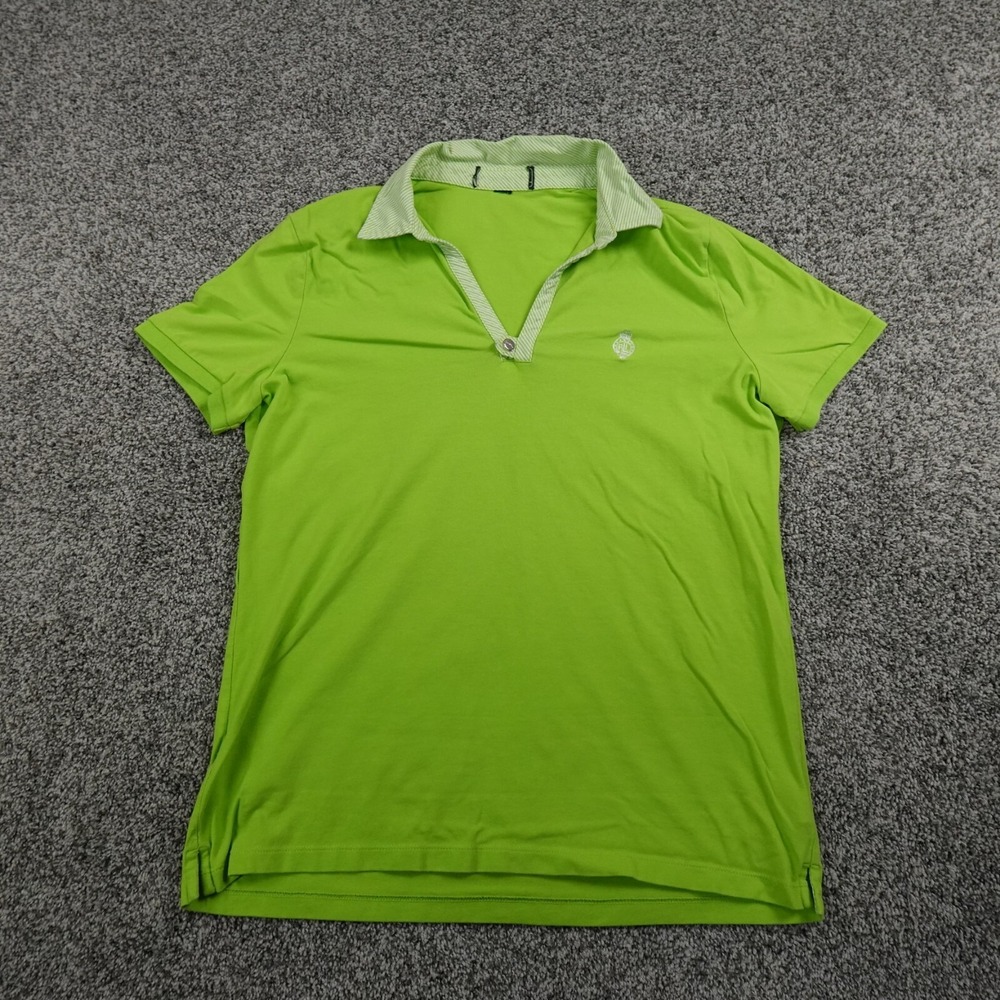 Ralph Lauren Polo Shirt Womens M Green Crown Logo Performance Golf Johnny Collar